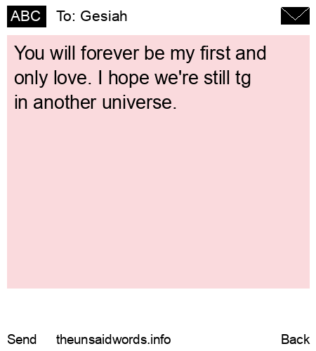unsent message to Gesiah 