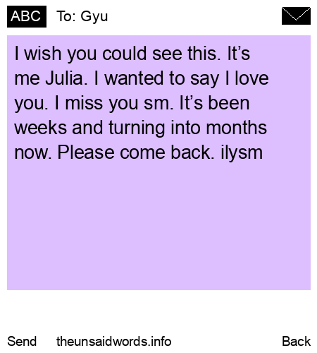 unsent message to Gyu
