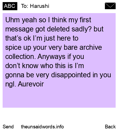unsent message to Harushi