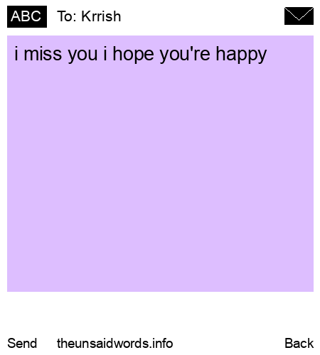 unsent message to Krrish