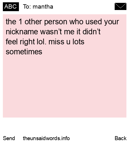 unsent message to mantha