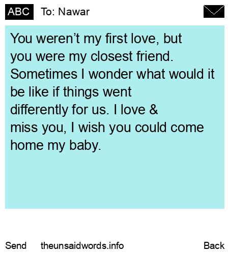 unsent message to Nawar