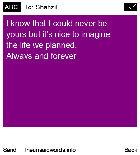 unsent message to Shahzil