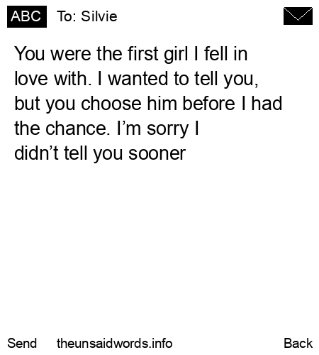 unsent message to Silvie