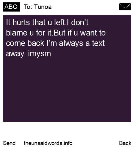 unsent message to Tunoa 