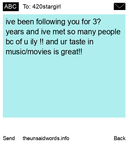 unsent message to 420stargirl