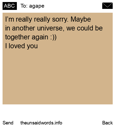 unsent message to agape