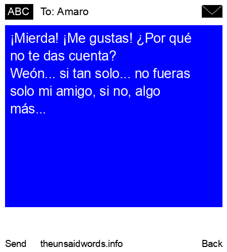 unsent message to Amaro