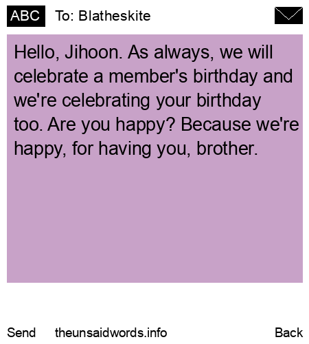 unsent message to Blatheskite