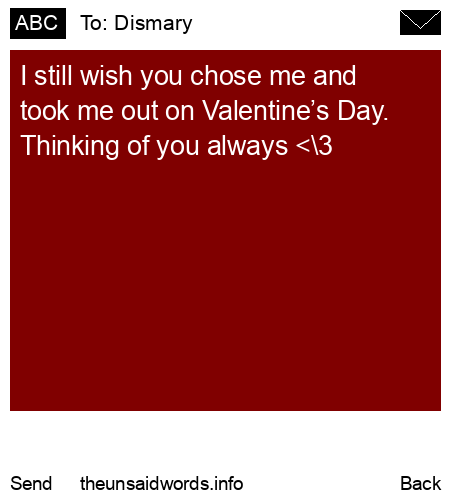unsent message to Dismary