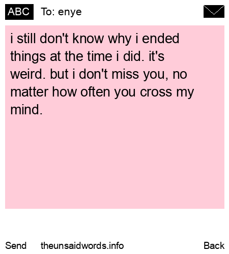 unsent message to enye