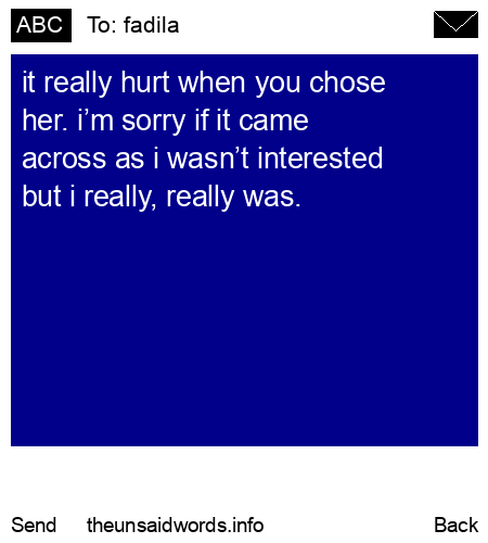 unsent message to fadila