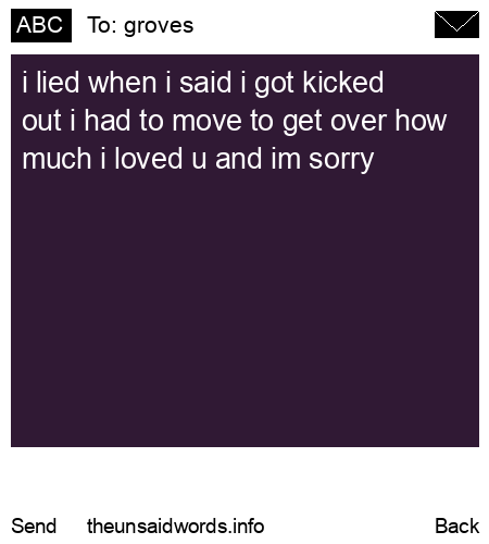 unsent message to groves