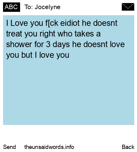 unsent message to Jocelyne