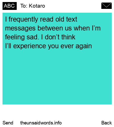 unsent message to Kotaro