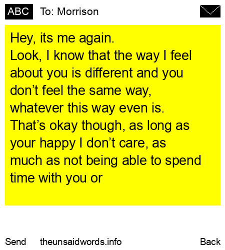 unsent message to Morrison