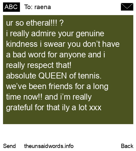 unsent message to raena