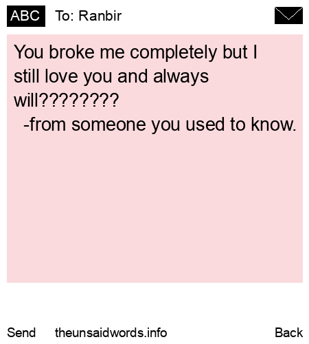 unsent message to Ranbir 