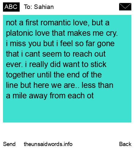 unsent message to Sahian