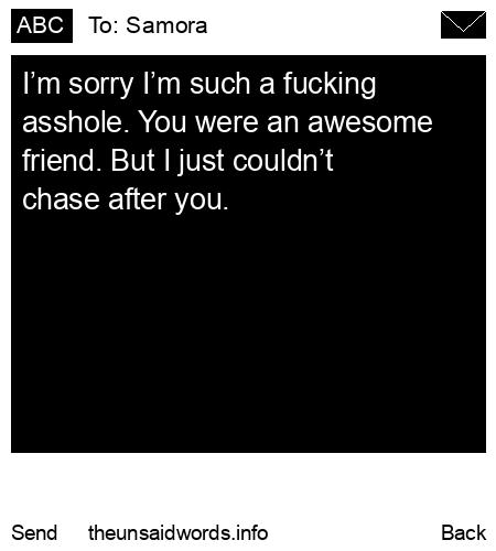 unsent message to Samora