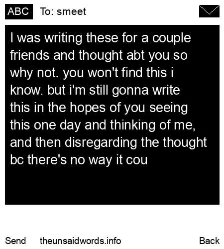 unsent message to smeet