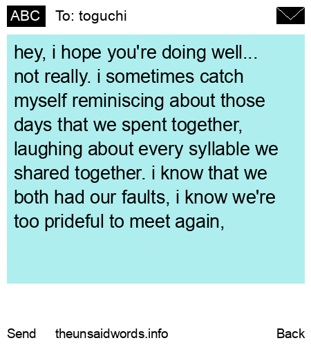 unsent message to toguchi