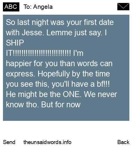 unsent message to Angela