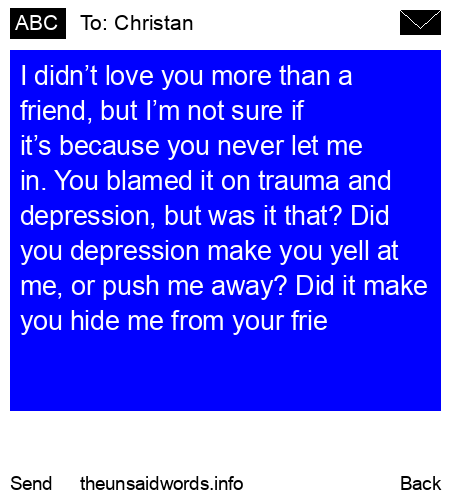 unsent message to Christan