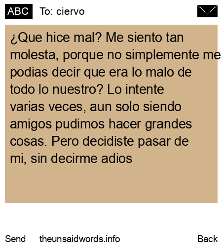 unsent message to ciervo