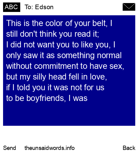 unsent message to Edson