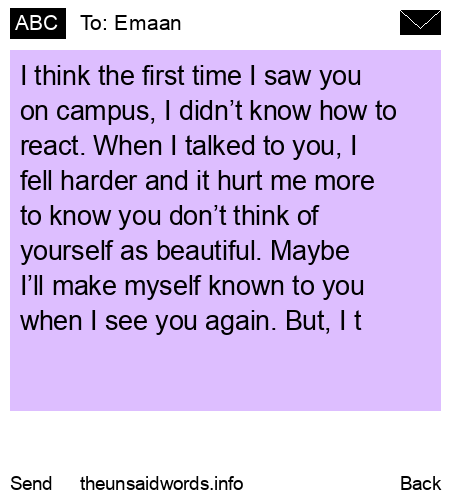 unsent message to Emaan