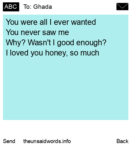 unsent message to Ghada