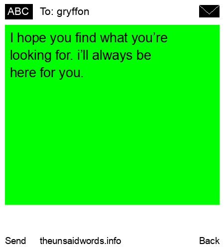 unsent message to gryffon