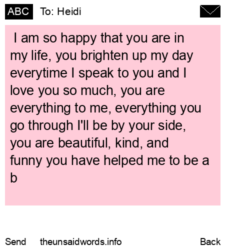 unsent message to Heidi
