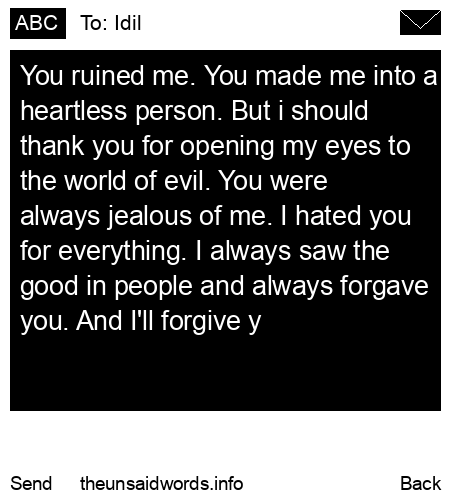 unsent message to Idil