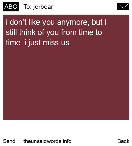 unsent message to jerbear