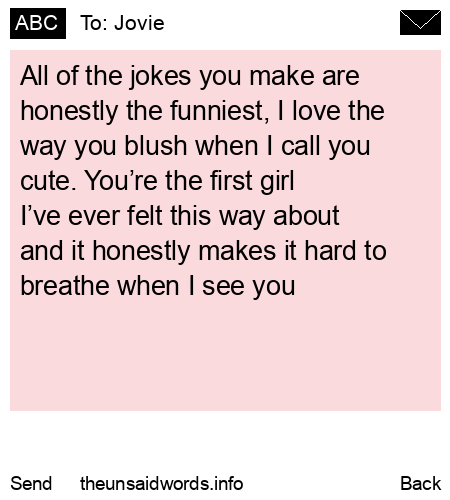 unsent message to Jovie