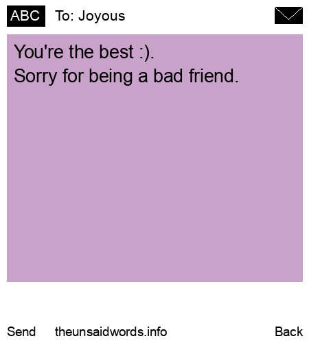 unsent message to Joyous