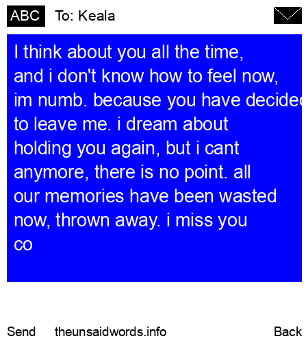 unsent message to Keala