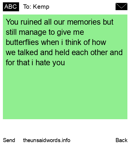 unsent message to Kemp