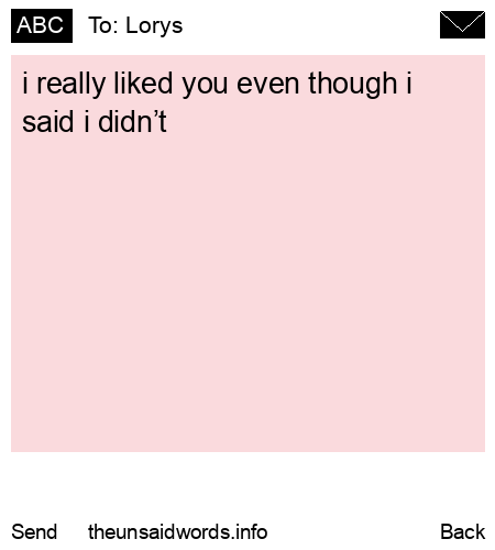 unsent message to Lorys