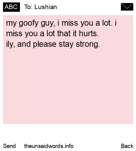 unsent message to Lushian