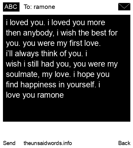 unsent message to ramone