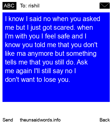 unsent message to rishil