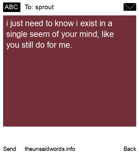 unsent message to sprout