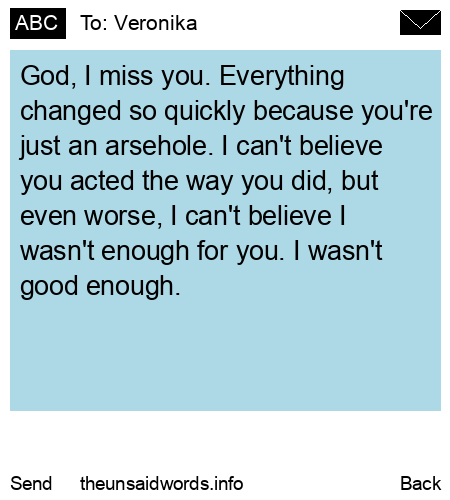 unsent message to Veronika