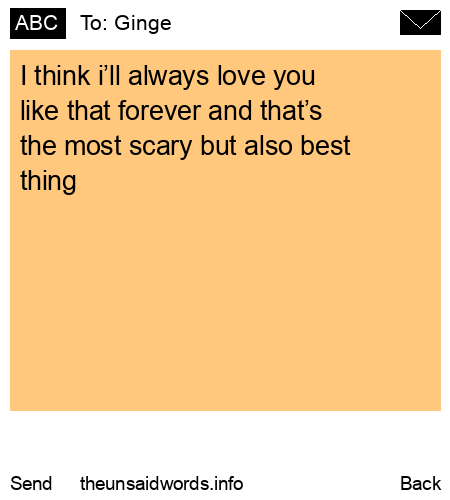 unsent message to Ginge