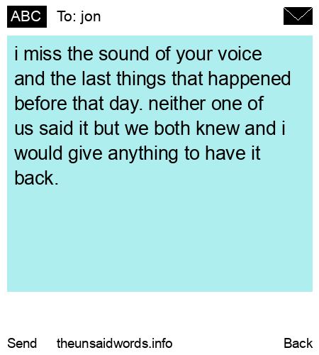 unsent message to jon