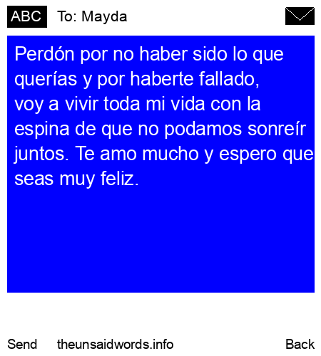 unsent message to Mayda