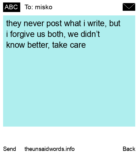 unsent message to misko